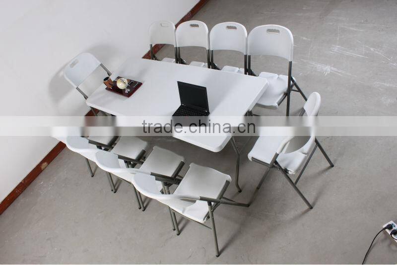 hanghzou widely used molding plastic folding table for 10 seaters