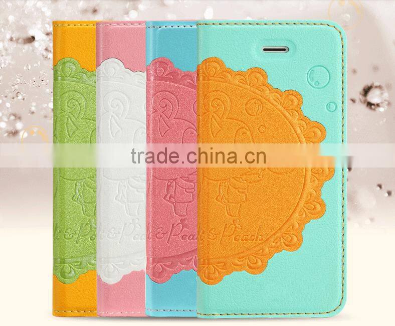 2015 Hot Selling Cartoon Flip Mobile Phone Case Cute Phone Cover For iPhone