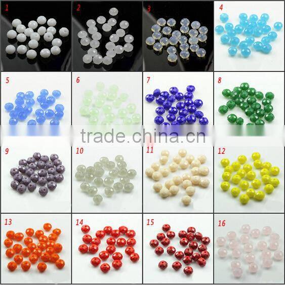 Green Series 4MM Jade Material flat rondelle 48 faceted rondelle loose crystal beads
