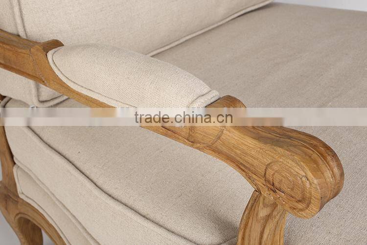 French Style Wooden Base Cane Back Armchair