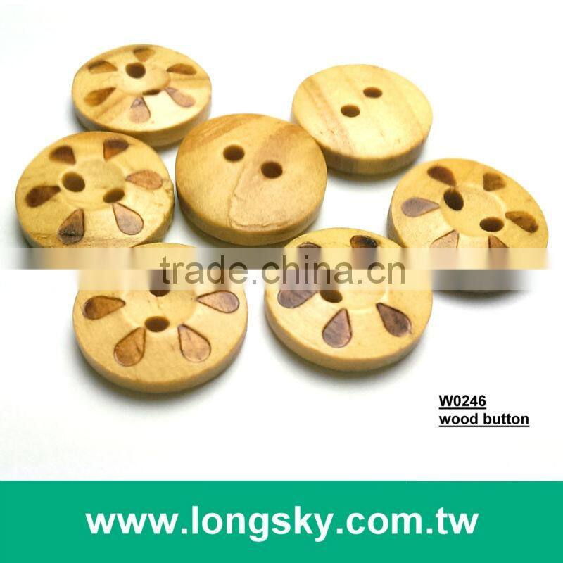(#W0902) 1.5" 60L large size common design natural wood button