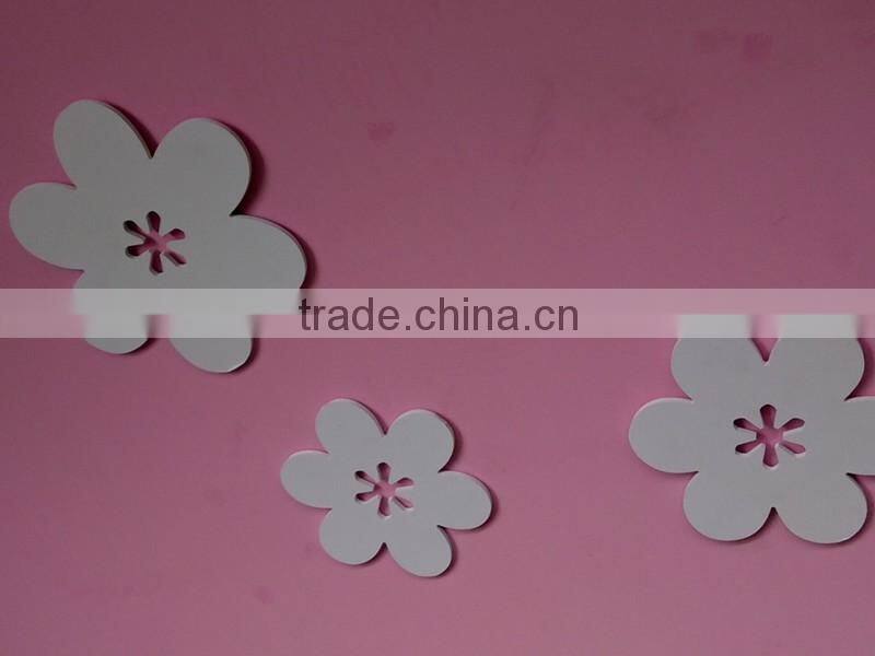 Flower DIY 3pcs Art wood delicate Wall Sticker Removable Decal Home Decor