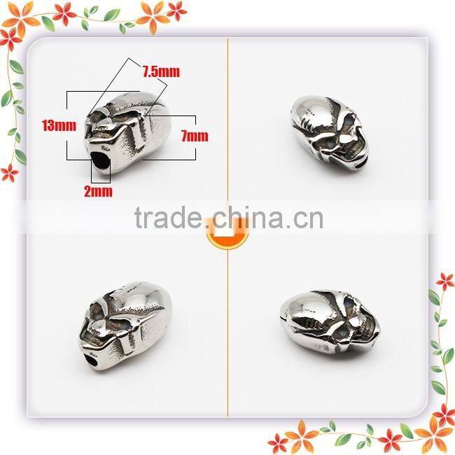 stainless steel metal bead decorative skull for men bracelet making