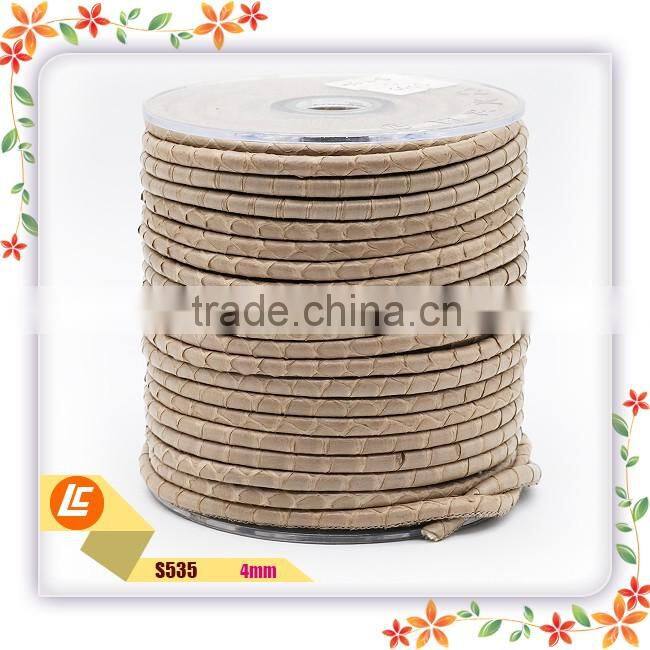 Good Quality Round Genuine Snakeskin Leather String with different colors