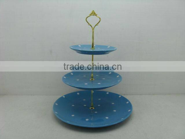 ceramic two-layer cake stand plate
