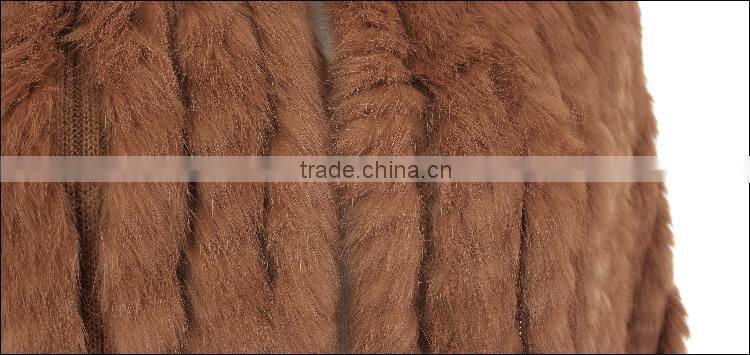 lady fashion real rabbit fur knitted scarf winter 2015 LK15086