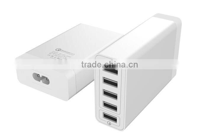 Newly arrival qc 2.0 charger 75% faster charging speed multi usb charger 8A 40W for mobile phone tablet