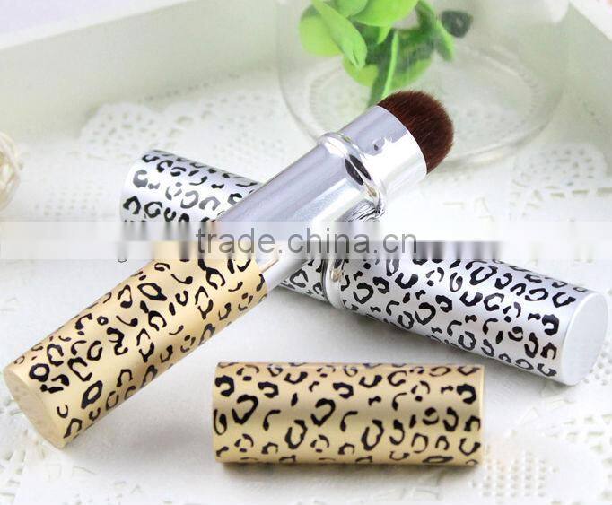 leopard print make up retractable foundation brushes