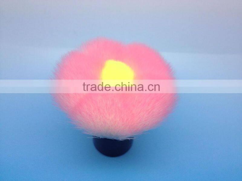 pink flower shape make up kabuki brush/synthetic hair cosmetic brushes