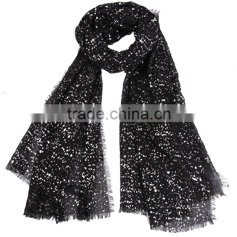 2015 Fashinable Plain silver spot TR Hot Sale Whole Sale TR fabric Scarf