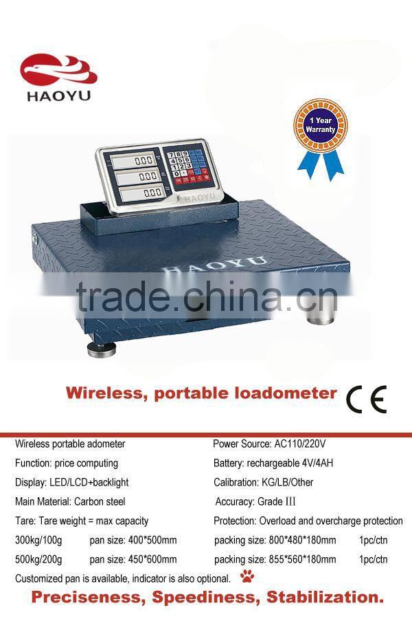 300kg 500kg portable platform weighing scale