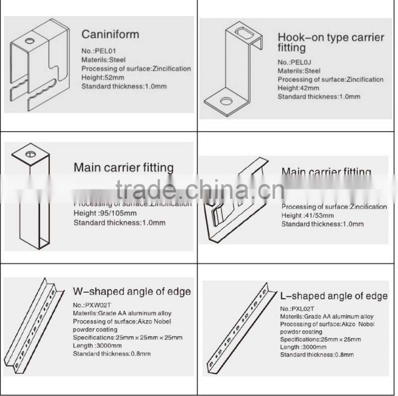 With Fireproof Acoustic Insulation Perforated Metal Ceiling Panel Aluminum E shaped Hook on Ceiling
