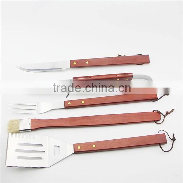 Food grade stainless steel bbq fork with bottle opener