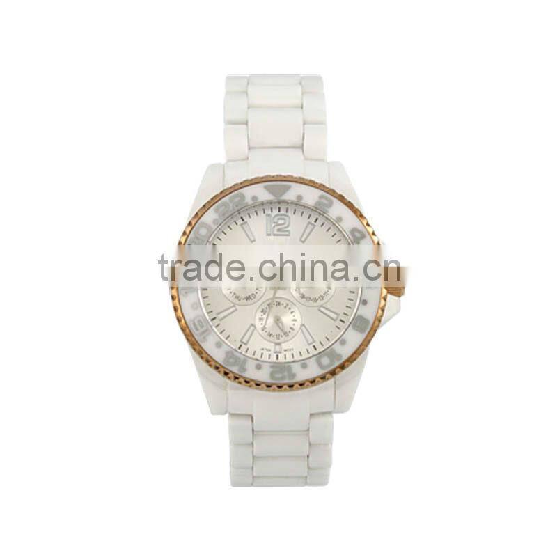2013 high-end sapphire crystal white ceramic watch