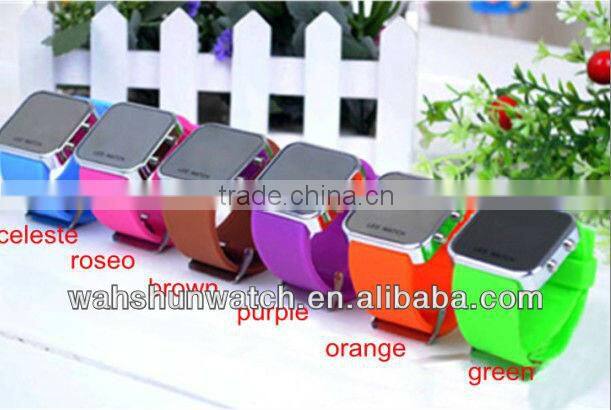 Creative mirror LED watch. jelly watch. wrist watch