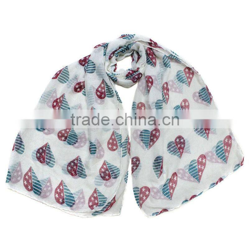 American flag printed heart design head scarf custom