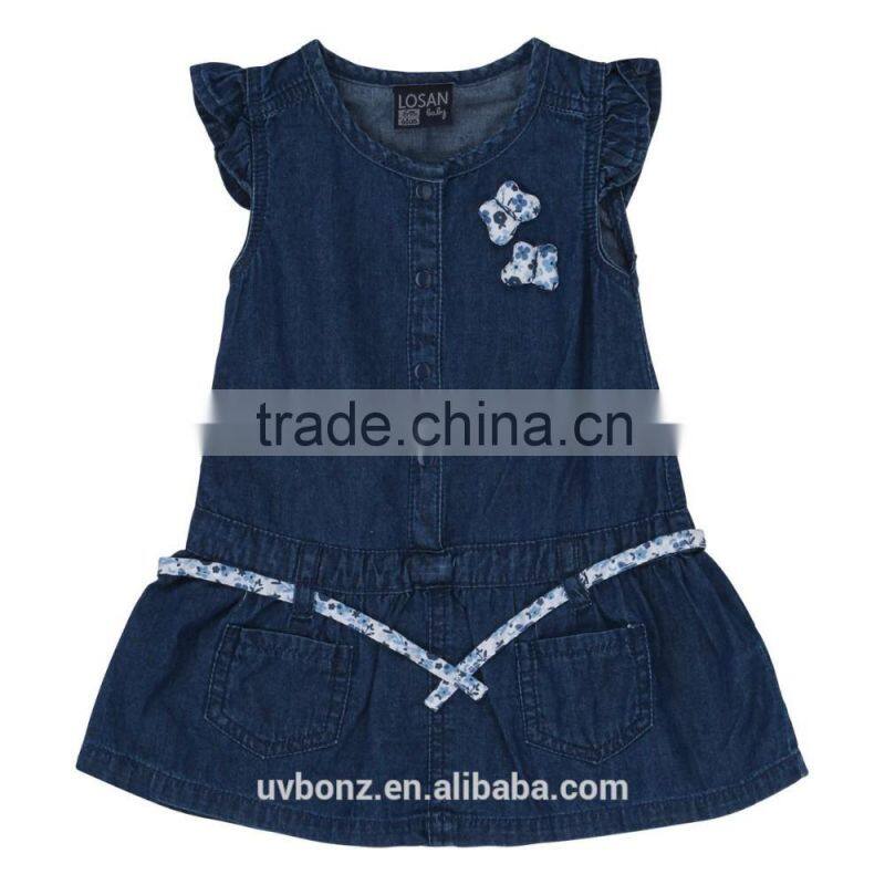 Baby Denim Dress Blue Buttoned Fastening