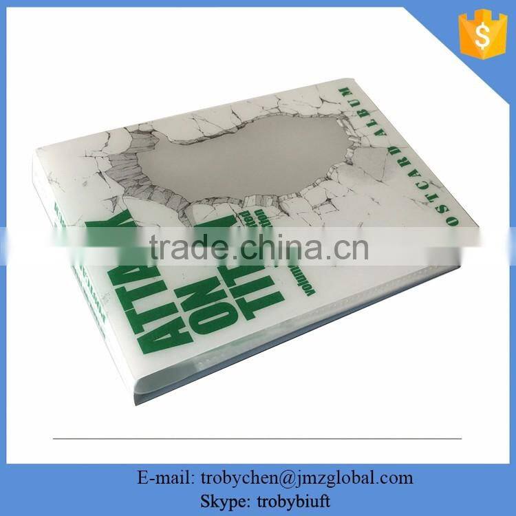 photo album with frame cover,plastic sheets photo album