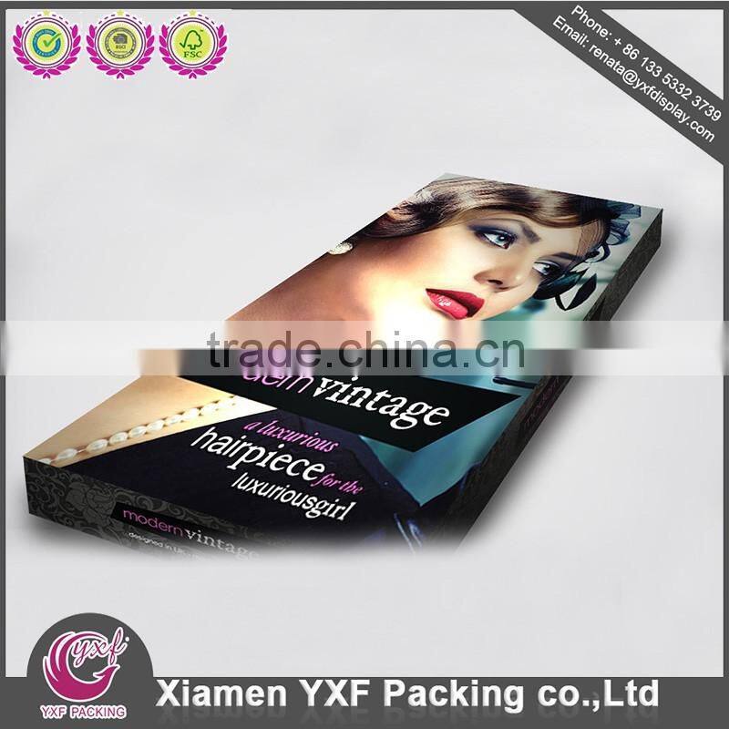 Gold shiny purple glossy finished hair extension packaging box