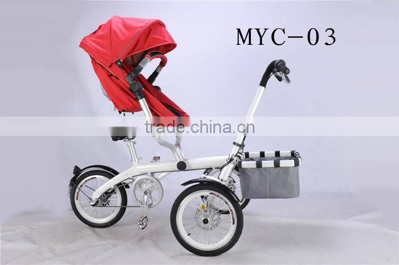 Mother and baby bike stroller 3 wheel good baby stroller