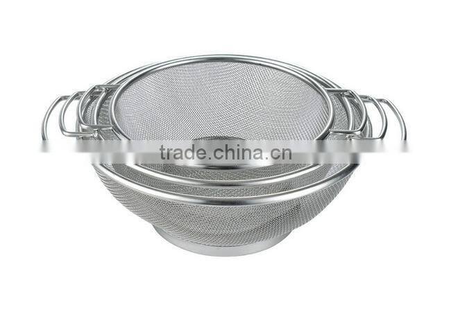 Stainless steel fruit colander basket kitchen storage wire msh basket