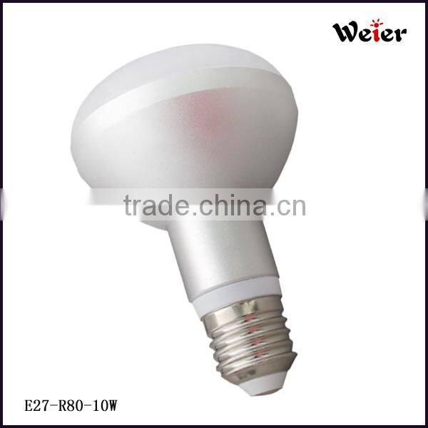 2014 hot new Aluminium smd 110v /220v Dimmable 10W E27 R80 LED BULB
