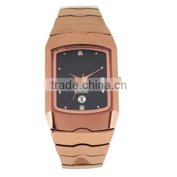 Rose gold tungsten steel fancy wrist watches for men
