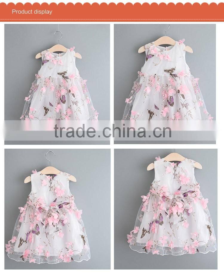 Popular Fancy Bowknot Sleeveless Stick Flower Girl Dress