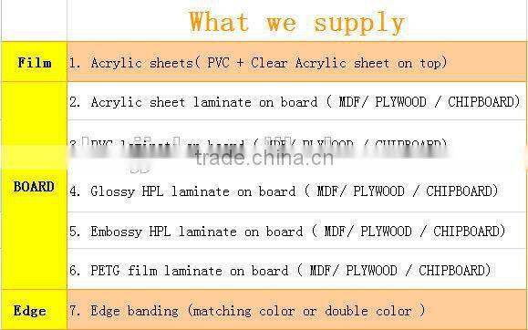 abstract designs acrylic sheets for MDF/ plywood / furniture decorative