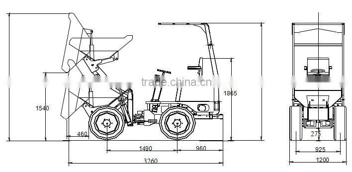 Chinese mini dumper 4x4 for sale