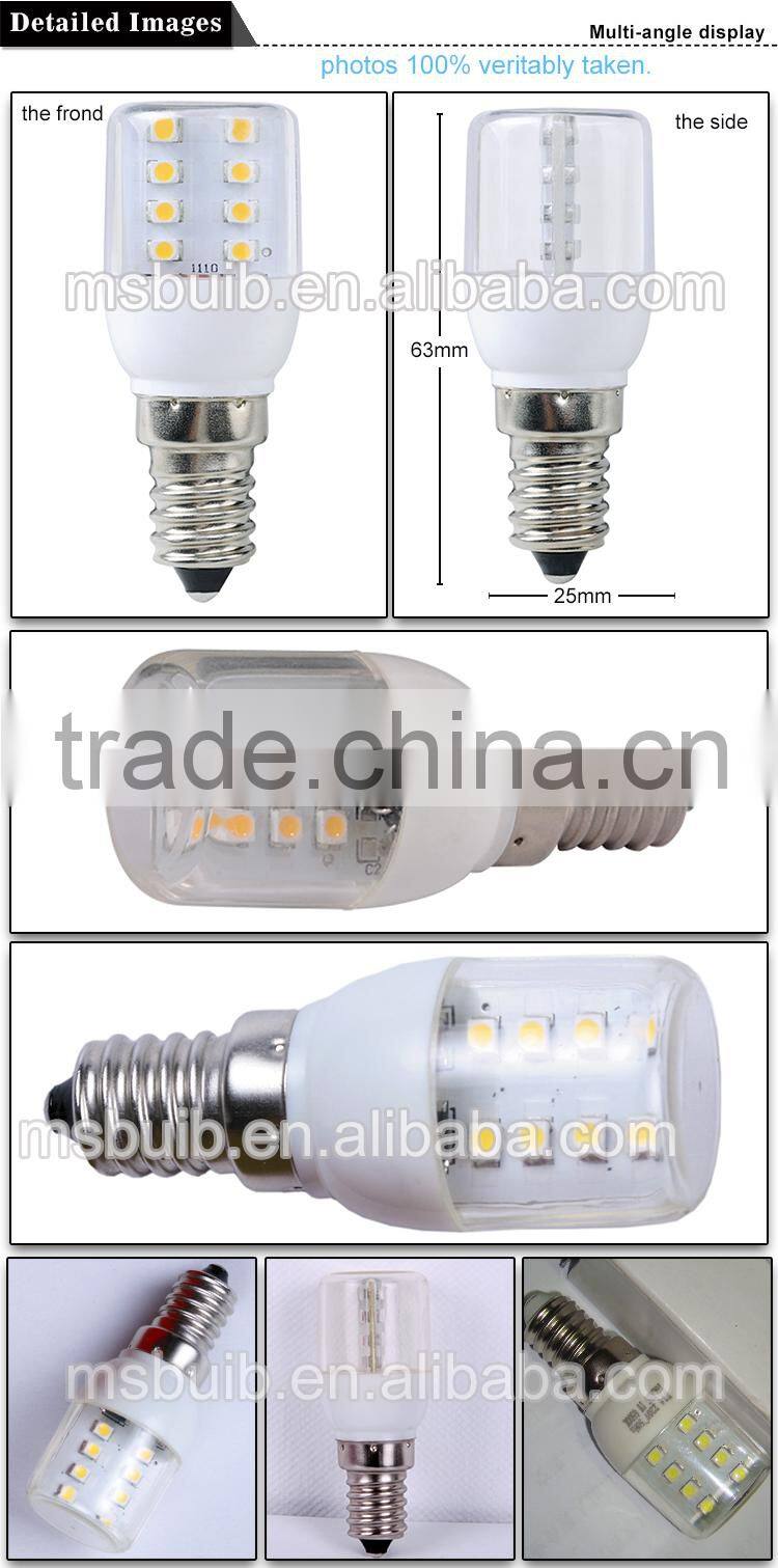 Zhejiang factory direct sale, SMD2835 PC T25 fridge led lamp 1W/0.8W 220-240V 200LM hot sale with TUV CE approved