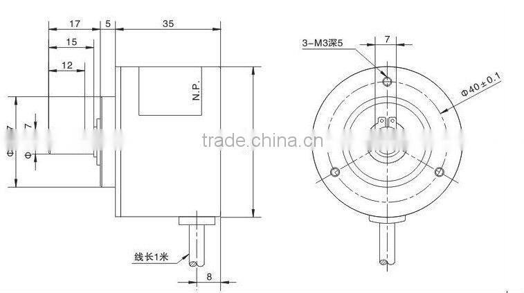 R50S 6/8/10mm Standard Incremental Optical Rotary Shaft Encoder/ incremental encoder