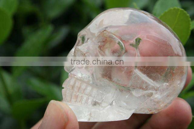 Natural Rock Clear Quartz Crystal Skull