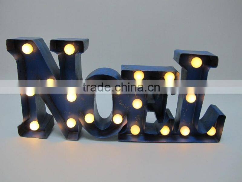 decorative vintage metal Noel LED Marquee light