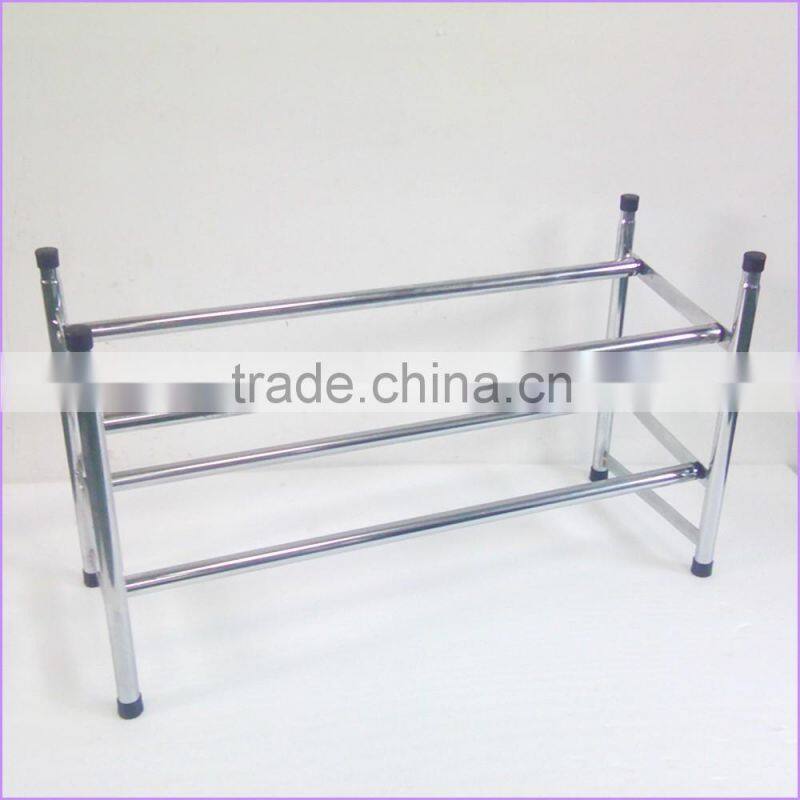 Stackable extension chromed plated iron shoe rack tower