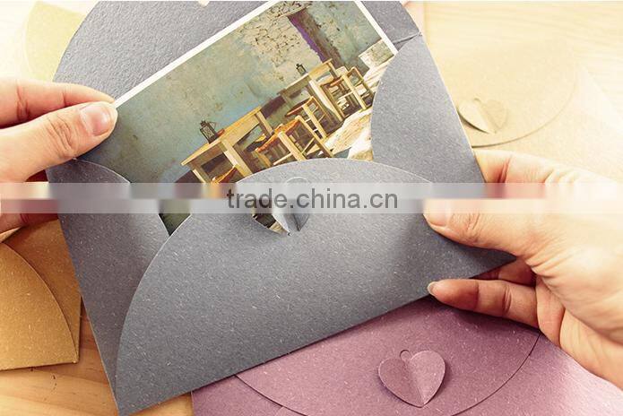 orange olour Envelopes for Greeting wedding Card with button butterfry