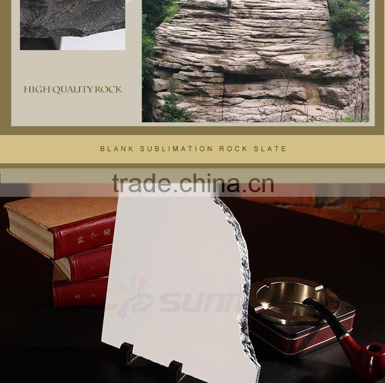 Sunmeta cheap supply irregular shaped 30*30cm heat press rock slate photo(SH-34)