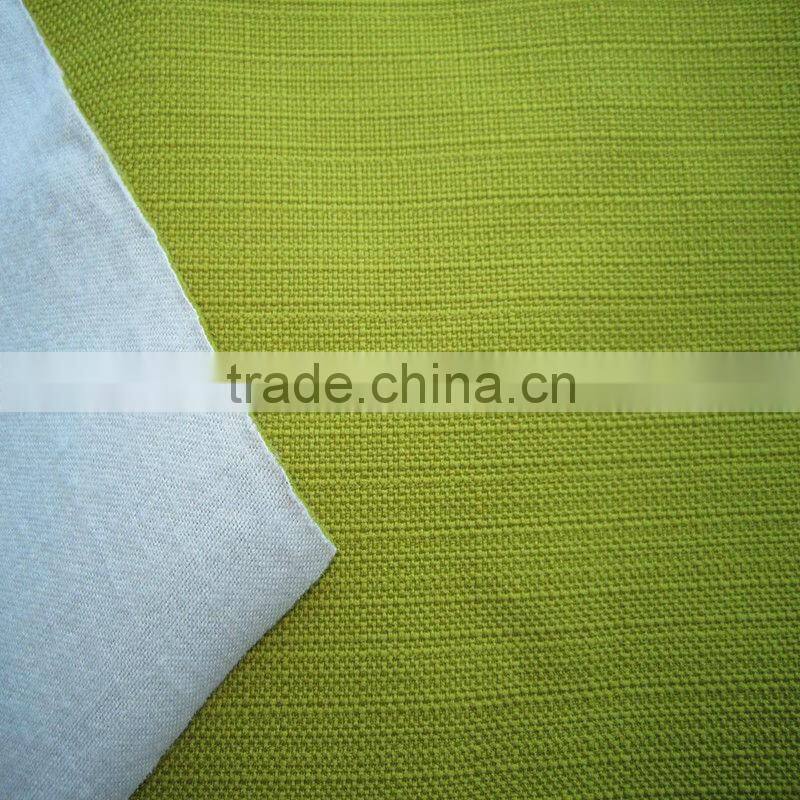 New pattern 100% polyester imitation linen flocked fabric for cushion and sofa