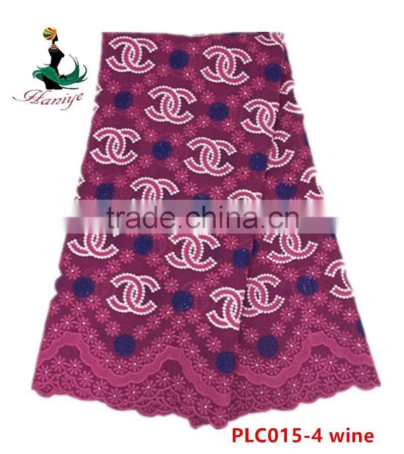Haniye 2016 nigerian polish lace embroidery fashion styles 100% cotton polish lace /PLC015