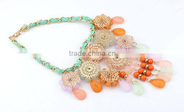Multicolor Flower Vintage Choker Collar Pendant Statement Necklace Women Necklaces & Pendants Fashion Necklaces for Women 2014