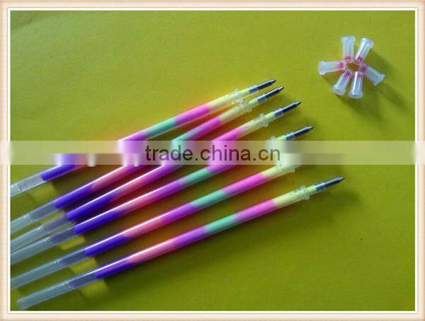 six-in-one cheap and colorful plastic ballpoint pen