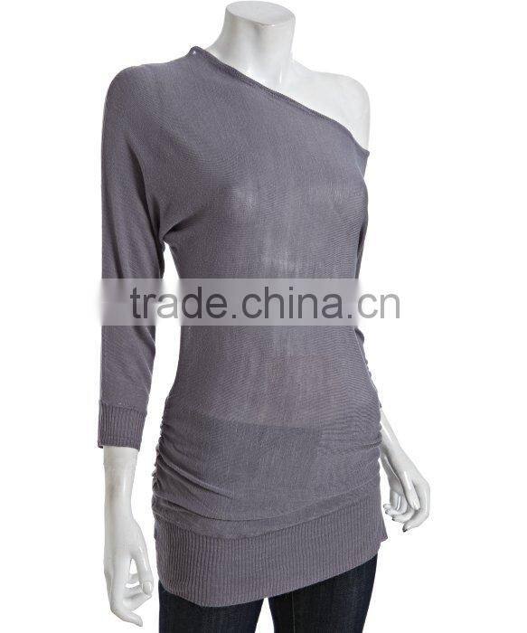 15JWB0114 woman summer bamboo tunic pullover sweater