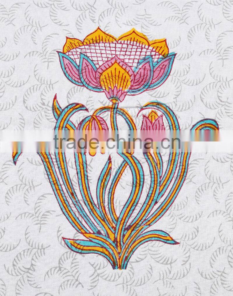 Indian Hand Block Printed Bed Sheet Wholesale Home Textile Cotton Fabric Bedsheet