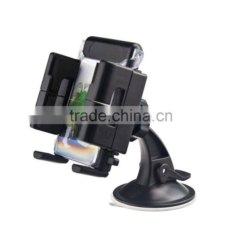 Universal 360 degree rotation one hand operation windshield use car smartphone holder for 3.5-6 inch mobile phone