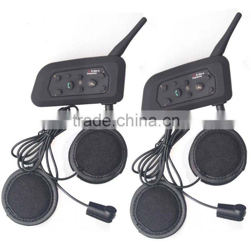 2016 new! 2 pcs Bluetooth Motorcycle Helmet Intercom Interphone Headset intercomunicador motocicleta with Updated soft earphone