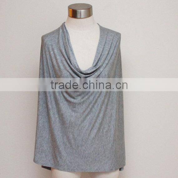 light grey mondel spandex super soft baby car seat nursing top wear