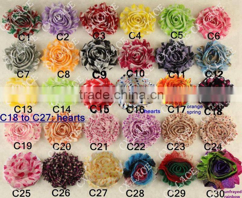 High Quality Shabby Chiffon Flowers for Kids Hair Accessories