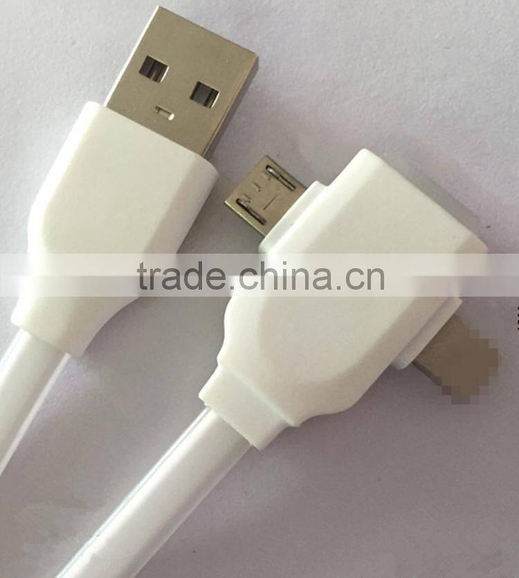 Colorful LED charging usb cable for Mobile phone 2 in 1 usb cable
