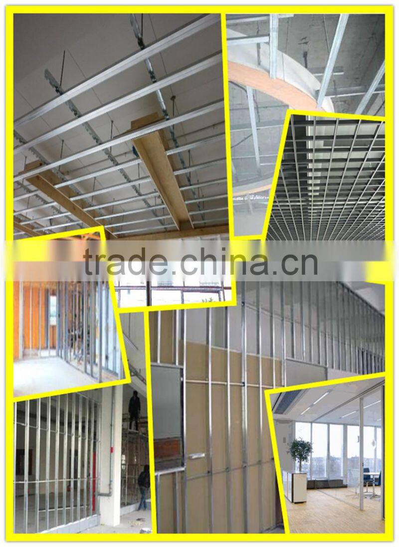 Galvanized structural steel profile for main channel /furring channel with high quality and competitive factory price .