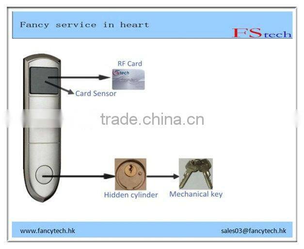 Golden color electronic hotel locks for hotel use